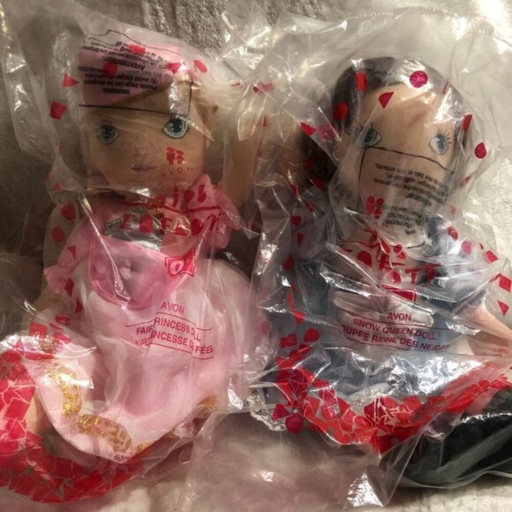 New Vintage Avon Canada Snow Queen & Fairy Princess Cloth Dolls